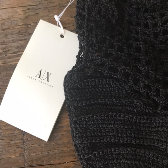 NWT Armani Exchange black knit bag - Picture 2 of 5